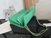 Chanel flap bag lambskin apple green gold chain 25.5cm - 5