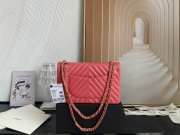 Chanel flap bag lambskin pink gold chain 25.5cm - 4