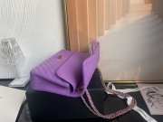 Chanel flap bag lambskin purple gold chain 25.5cm - 4