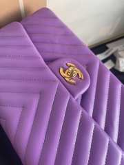 Chanel flap bag lambskin purple gold chain 25.5cm - 2