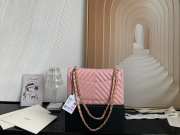 Chanel flap bag lambskin water pink gold chain 25.5cm - 2