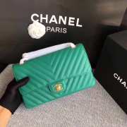 Chanel flap bag caviar apple green with gold buckle 25x15x7cm - 5