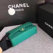 Chanel flap bag caviar apple green with gold buckle 25x15x7cm - 3