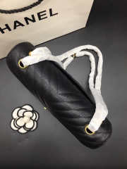 Chanel flap bag caviar black with gold buckle 25cm - 3