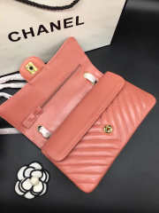 Chanel flap bag lamskin coral with gold Buckle 25x15x7cm - 4