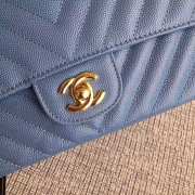 Chanel Flap Bag Caviar light blue color Gold Buckle 25x15x7cm - 4