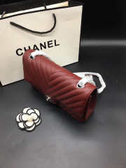 Chanel Flap Bag Caviar wine red color silver buckle 25x15x7cm - 2