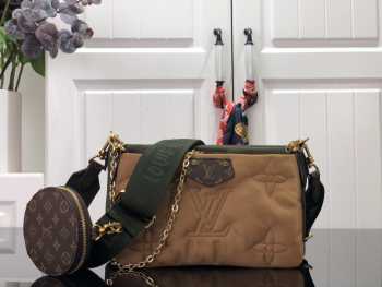 LV Multi Pochette Accessoires green and brown M58977 34x21.5x5cm