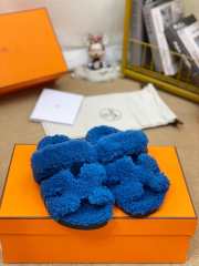 hermes woolskin slipper for winter blue 34-46 - 4