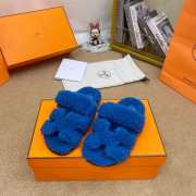 hermes woolskin slipper for winter blue 34-46 - 3