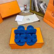 hermes woolskin slipper for winter blue 34-46 - 2