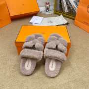 hermes woolskin slipper for winter brown 34-46 - 2