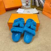 hermes woolskin slipper for winter light blue 34-46 - 2