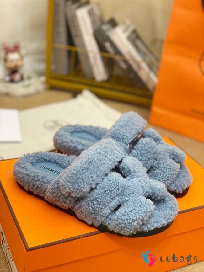 hermes woolskin slipper for winter smoke grey 34-46 - 1