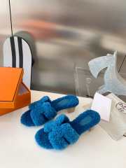 hermes woolskin slipper for winter low-heeled blue 35-41 - 1