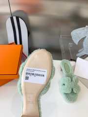 hermes woolskin slipper for winter low-heeled green 35-41 - 3