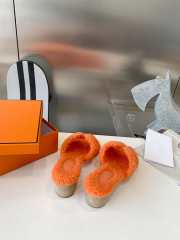 hermes woolskin slipper for winter low-heeled orange 35-41 - 2