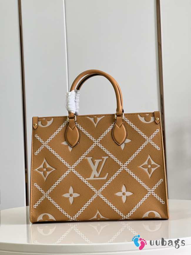 LV ONTHEGO MM TOTE BAG M46015 brown 35cm - 1