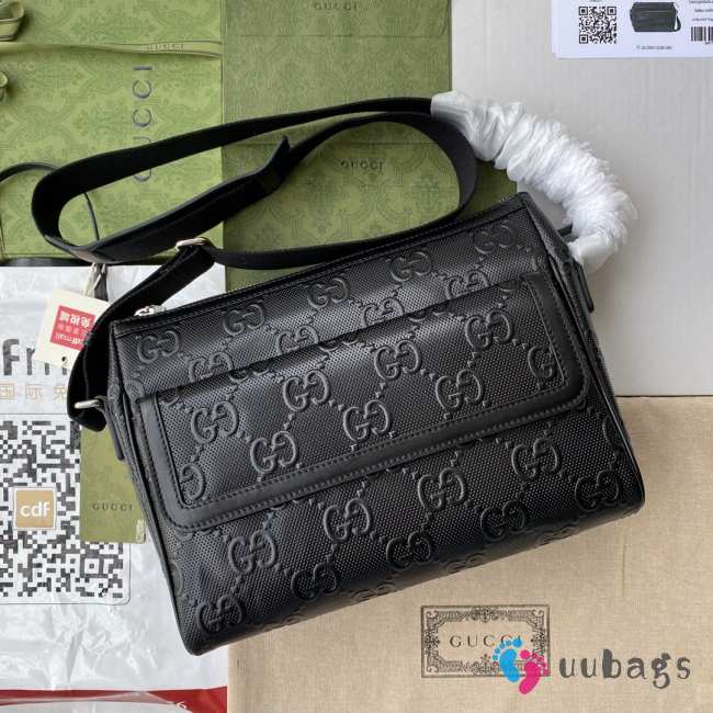 Gucci GG embossed messenger bag 658565 black 29x22x9.5cm - 1