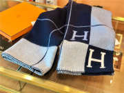 hermes scarf wool blanket blue 170cm x 135cm - 3