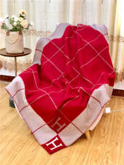 hermes scarf wool blanket red 170cm x 135cm - 2