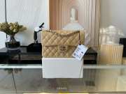 Chanel flap bag lamskin leather brown silver and gold buckle 25cm - 4