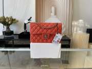 Chanel flap bag lamskin leather red   silver and gold buckle 25cm - 1