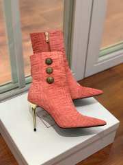 balmain Suede leather pink high heels boots  - 2