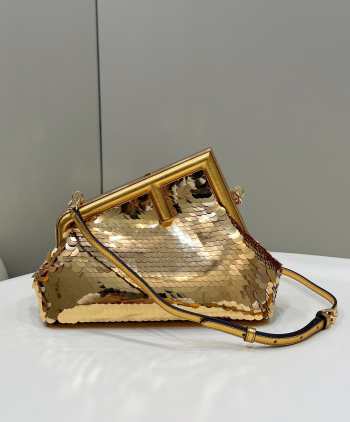 Fendi the first bag Round Sequins gold 26x9.5x18cm