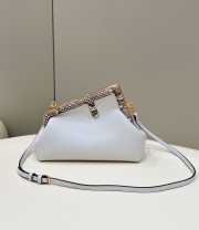 Fendi the first bag Leopard-print trim white 26x9.5x18cm - 1