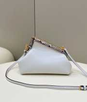 Fendi the first bag Leopard-print trim white 26x9.5x18cm - 4