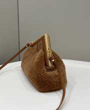 Fendi the first bag Lambswool dark brown 26x9.5x18cm - 4