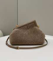 Fendi the first bag Lambswool brown 26x9.5x18cm - 1