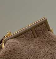 Fendi the first bag Lambswool brown 26x9.5x18cm - 4