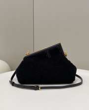 Fendi the first bag Lambswool black 26x9.5x18cm - 1