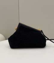 Fendi the first bag Lambswool black 26x9.5x18cm - 3