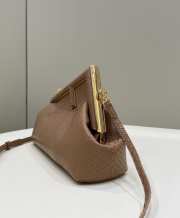 Fendi the first bag Crocodile pattern brown 26×9.5×18cm - 4