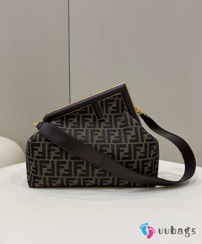 Fendi the first bag classic pattern dark brown 32.5×15×23.5cm - 1