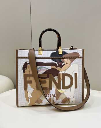 Fendi Sunshine tote bag white 35x17x31cm