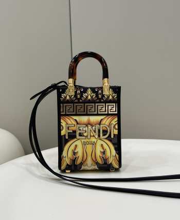 Fendi mini tote bag black 13x6x18cm