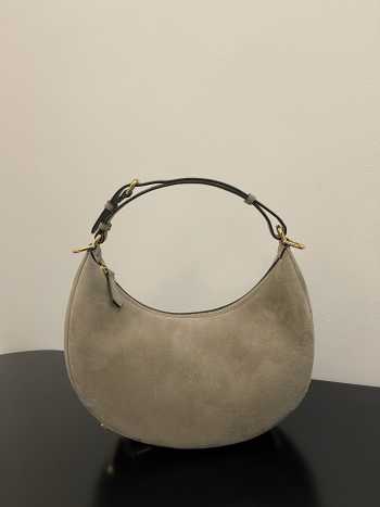 Fendi praphy bag suede grey 29x24x10cm