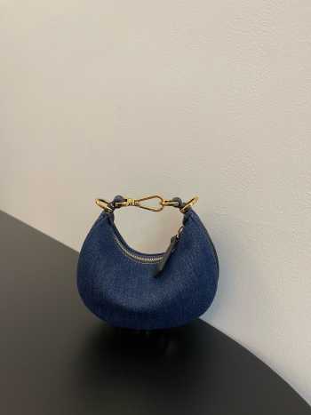 Fendi praphy bag Denim Blue 16.5x14x5cm