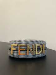 Fendi praphy bag Black and white weave pattern 29x24x10cm - 4