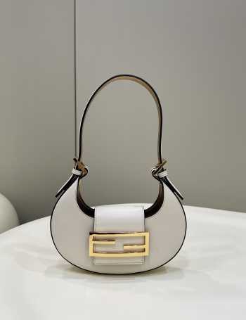 Fendi Cookie handle bag white 19x3.5x10cm