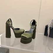 Versace Satin high heels green 15.5cm water table 3cm 35-41 - 3