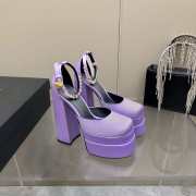 Versace Satin high heels light purple 15.5cm water table 3cm 35-41 - 1