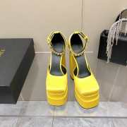 Versace Satin high heels light yellow 15.5cm water table 3cm 35-41 - 4