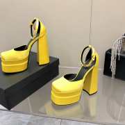 Versace Satin high heels light yellow 15.5cm water table 3cm 35-41 - 3