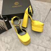 Versace Satin high heels light yellow 15.5cm water table 3cm 35-41 - 2