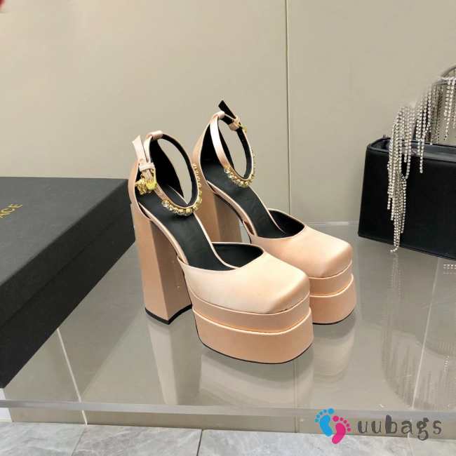 Versace Satin high heels nude 15.5cm water table 3cm 35-41 - 1